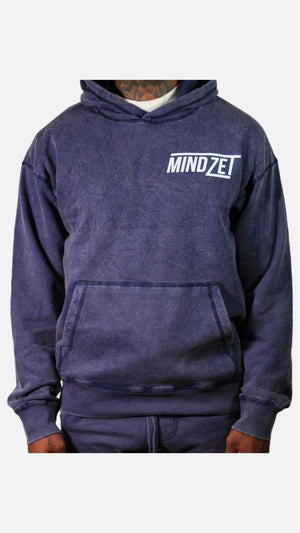 Mindzet Acid Washed Hoodie And Sweatpants Set (Blue)